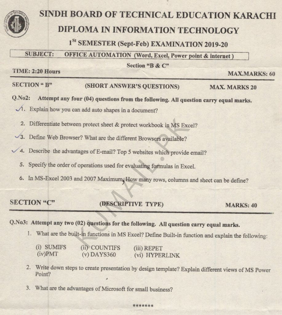 Operating System Paper Exam Technical Board